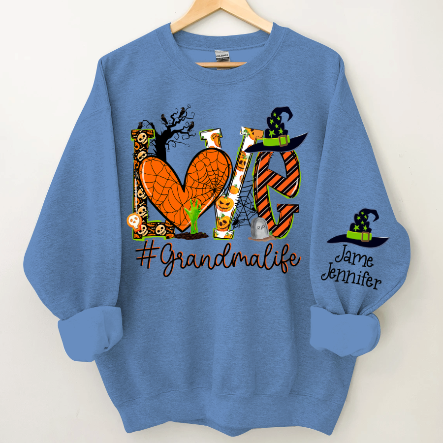 Lofaris Halloween Love Grandma Life Heart Custom Sweatshirt