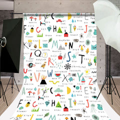 Lofaris Hand Drawn Alphabet Photo Backdrop For Studio