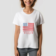 Lofaris Hand Drawn American Flag Family Reunion TShirt