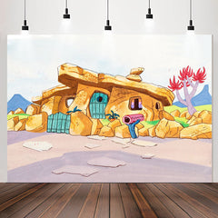 Lofaris Handdraw Style Pristine Stone House Backdrop For Party