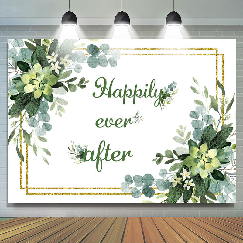Lofaris Happily Ever After Green Floral Boho Wedding Backdrops