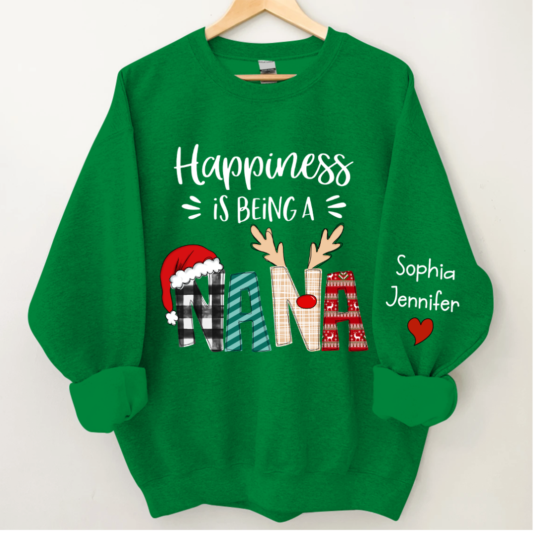 Lofaris Custom Christmas Shirt Happiness Is Being A Nana CTH01 Sweatshirt