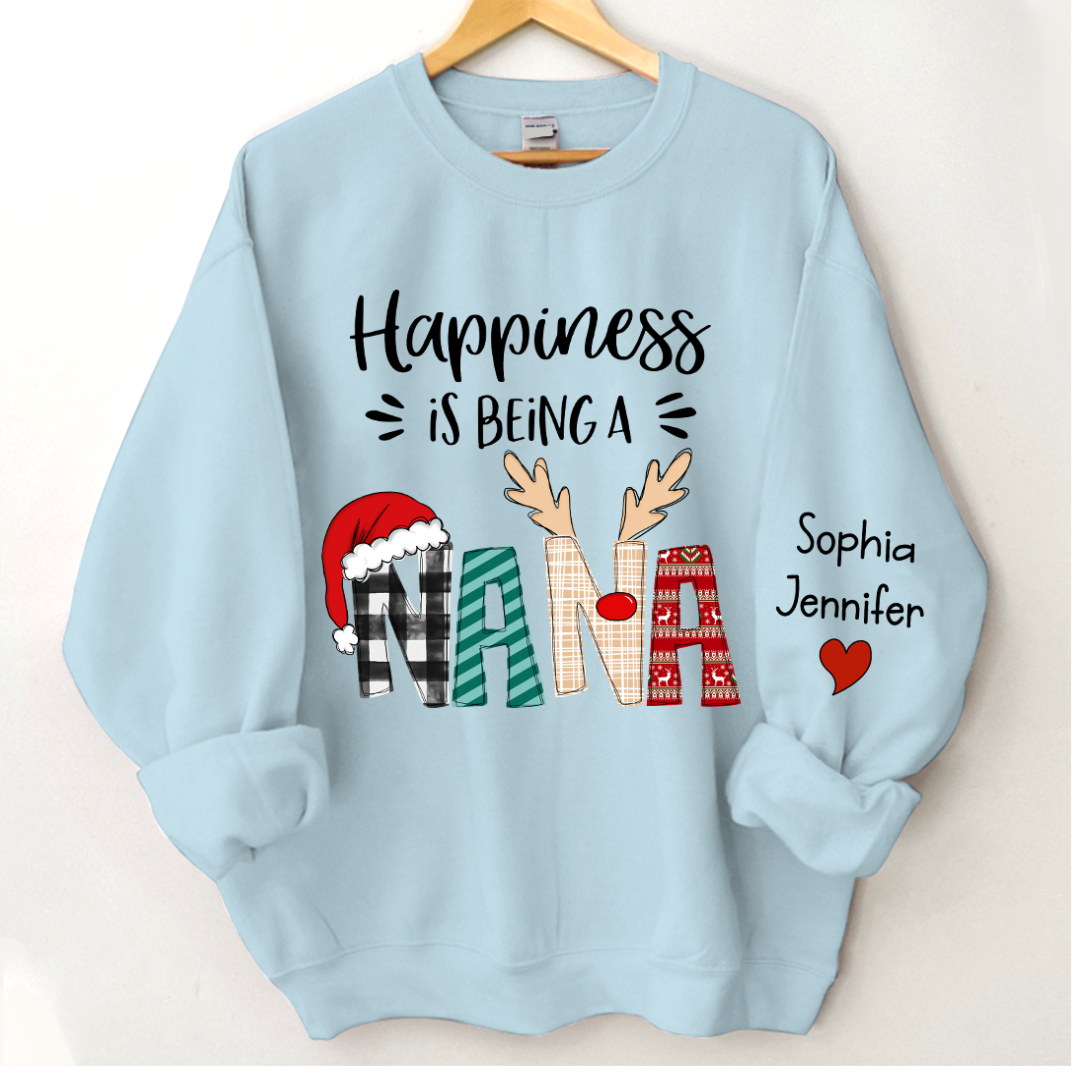 Lofaris Custom Christmas Shirt Happiness Is Being A Nana CTH01 Sweatshirt