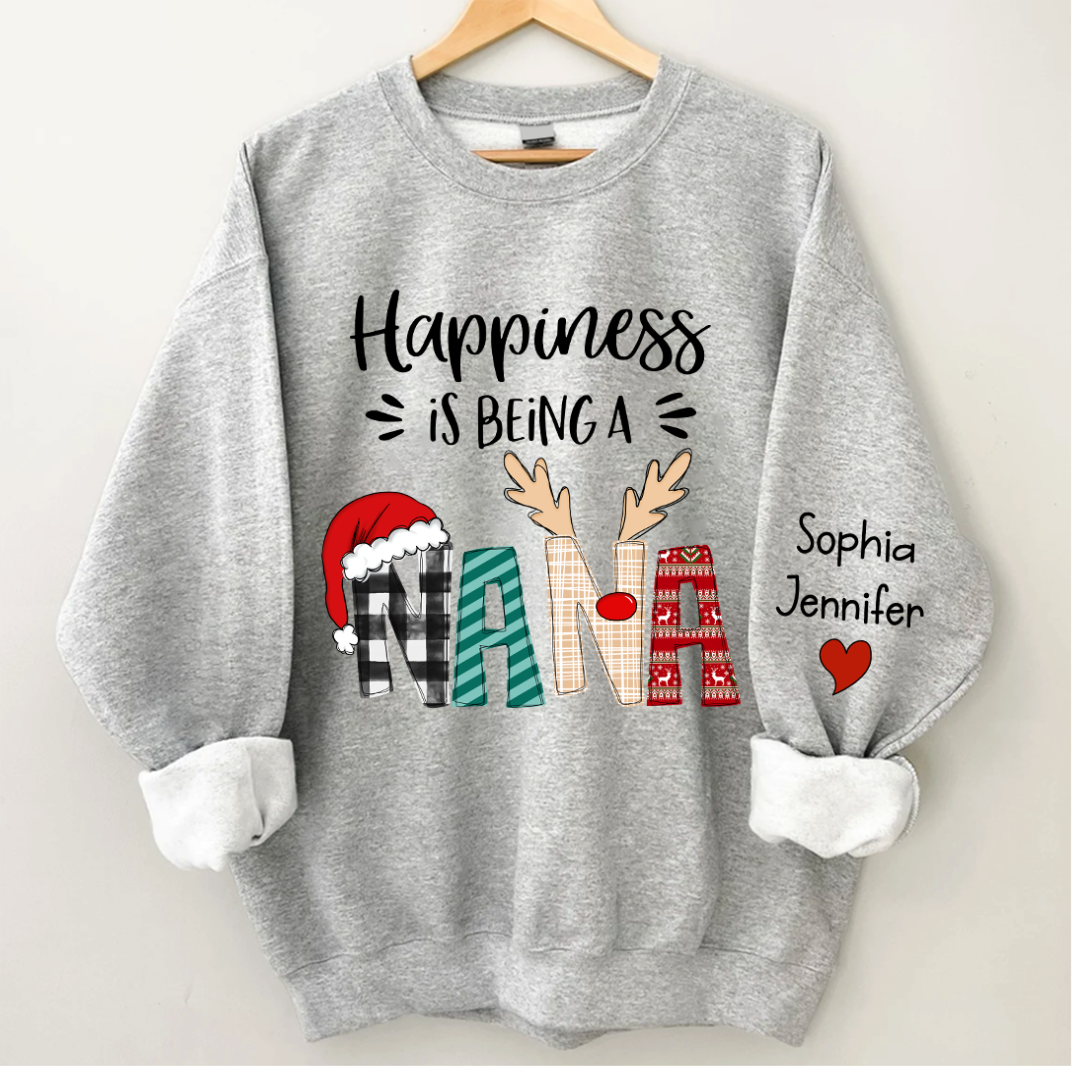 Lofaris Custom Christmas Shirt Happiness Is Being A Nana CTH01 Sweatshirt