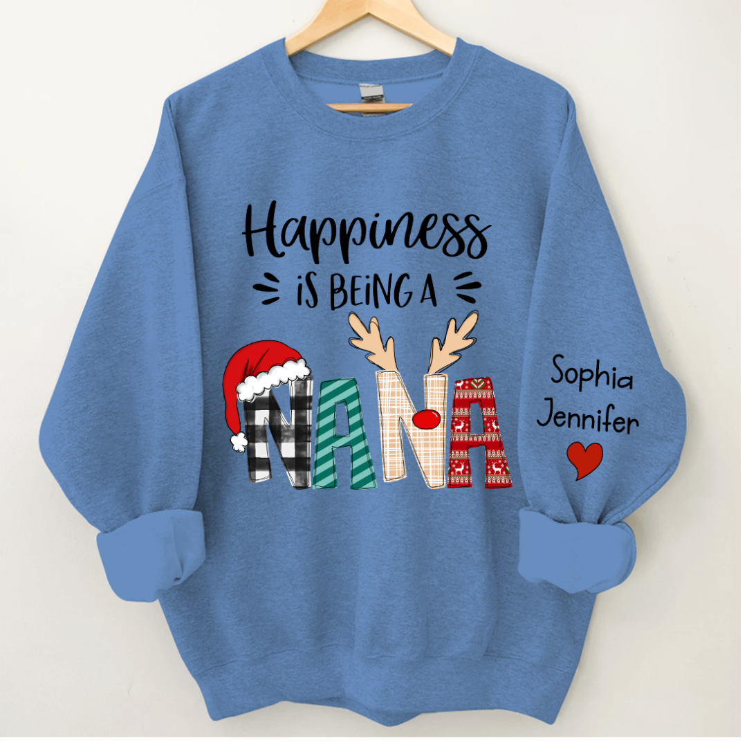 Lofaris Custom Christmas Shirt Happiness Is Being A Nana CTH01 Sweatshirt