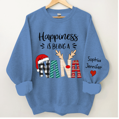 Lofaris Custom Christmas Shirt Happiness Is Being A Nana CTH01 Sweatshirt
