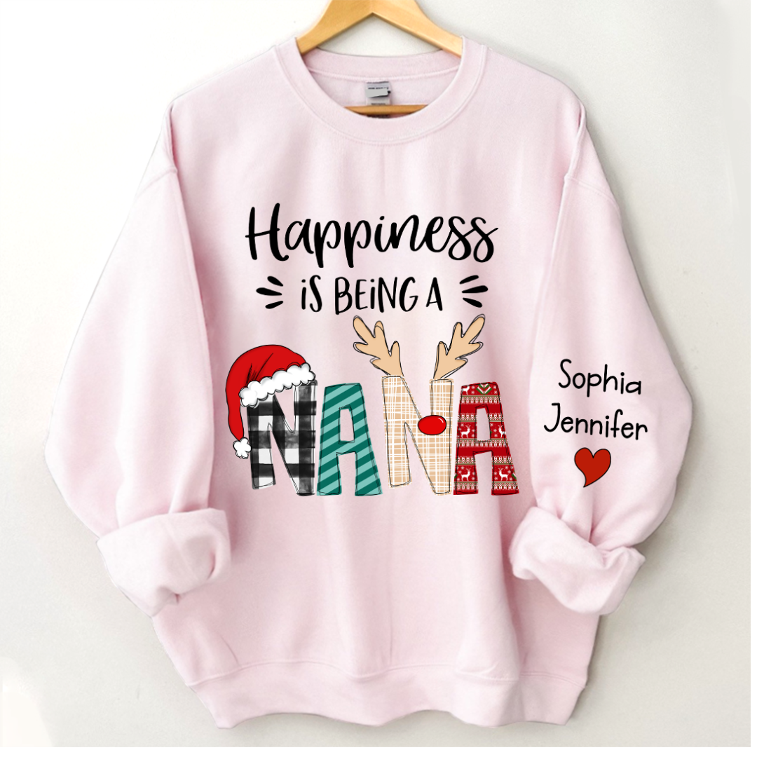 Lofaris Custom Christmas Shirt Happiness Is Being A Nana CTH01 Sweatshirt