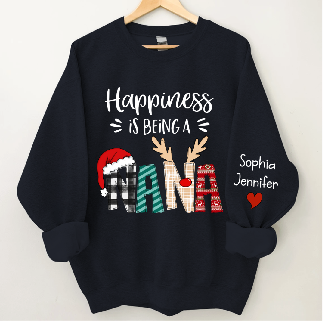 Lofaris Custom Christmas Shirt Happiness Is Being A Nana CTH01 Sweatshirt