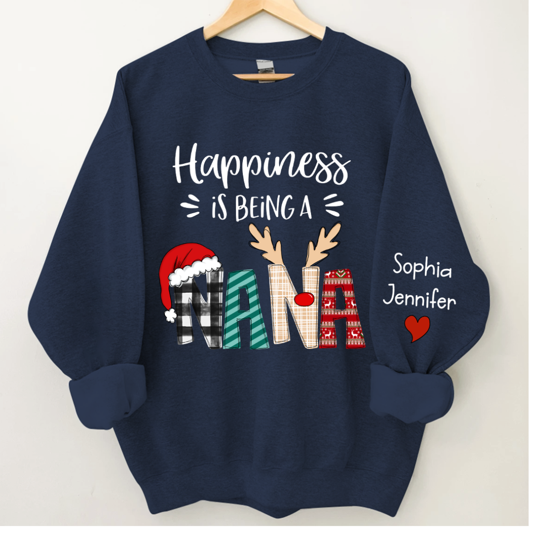 Lofaris Custom Christmas Shirt Happiness Is Being A Nana CTH01 Sweatshirt