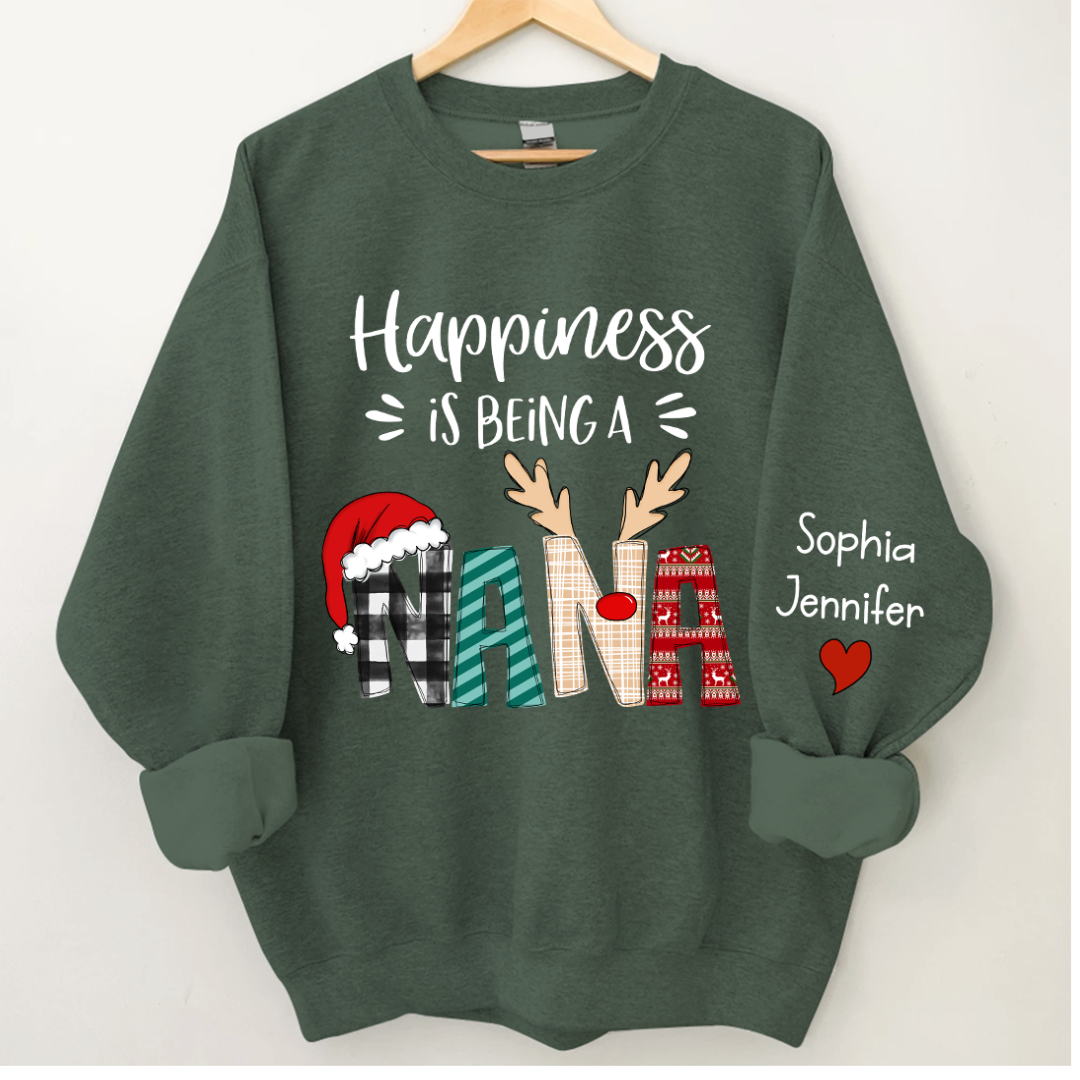 Lofaris Custom Christmas Shirt Happiness Is Being A Nana CTH01 Sweatshirt