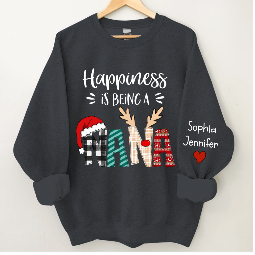 Lofaris Custom Christmas Shirt Happiness Is Being A Nana CTH01 Sweatshirt