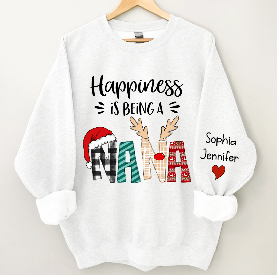 Lofaris Custom Christmas Shirt Happiness Is Being A Nana CTH01 Sweatshirt