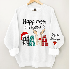 Lofaris Custom Christmas Shirt Happiness Is Being A Nana CTH01 Sweatshirt