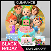 (Ship In 24HR) Happy Family Birthday Party Decoration Round Backdrop