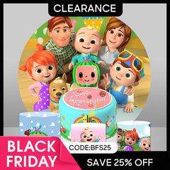 (Ship In 24HR) Happy Family Birthday Party Decoration Round Backdrop