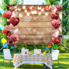 Lofaris Heart Balloon Bokeh Lights Valentines Day Backdrop