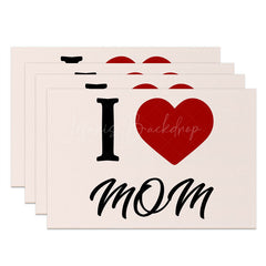 Lofaris Heart Beige Simple Mothers Day Set Of 4 Placemats