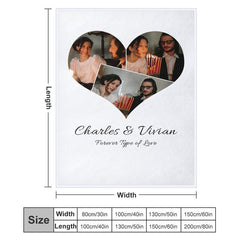 Lofaris Heart Custom Photo White Valentines Day Gift Blanket