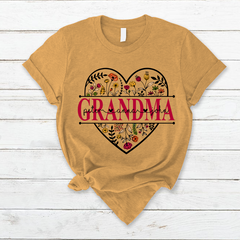 Lofaris Heart Flower Mimi And Kids Custom Family T - Shirt