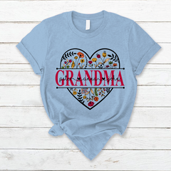 Lofaris Heart Flower Mimi And Kids Custom Family T - Shirt