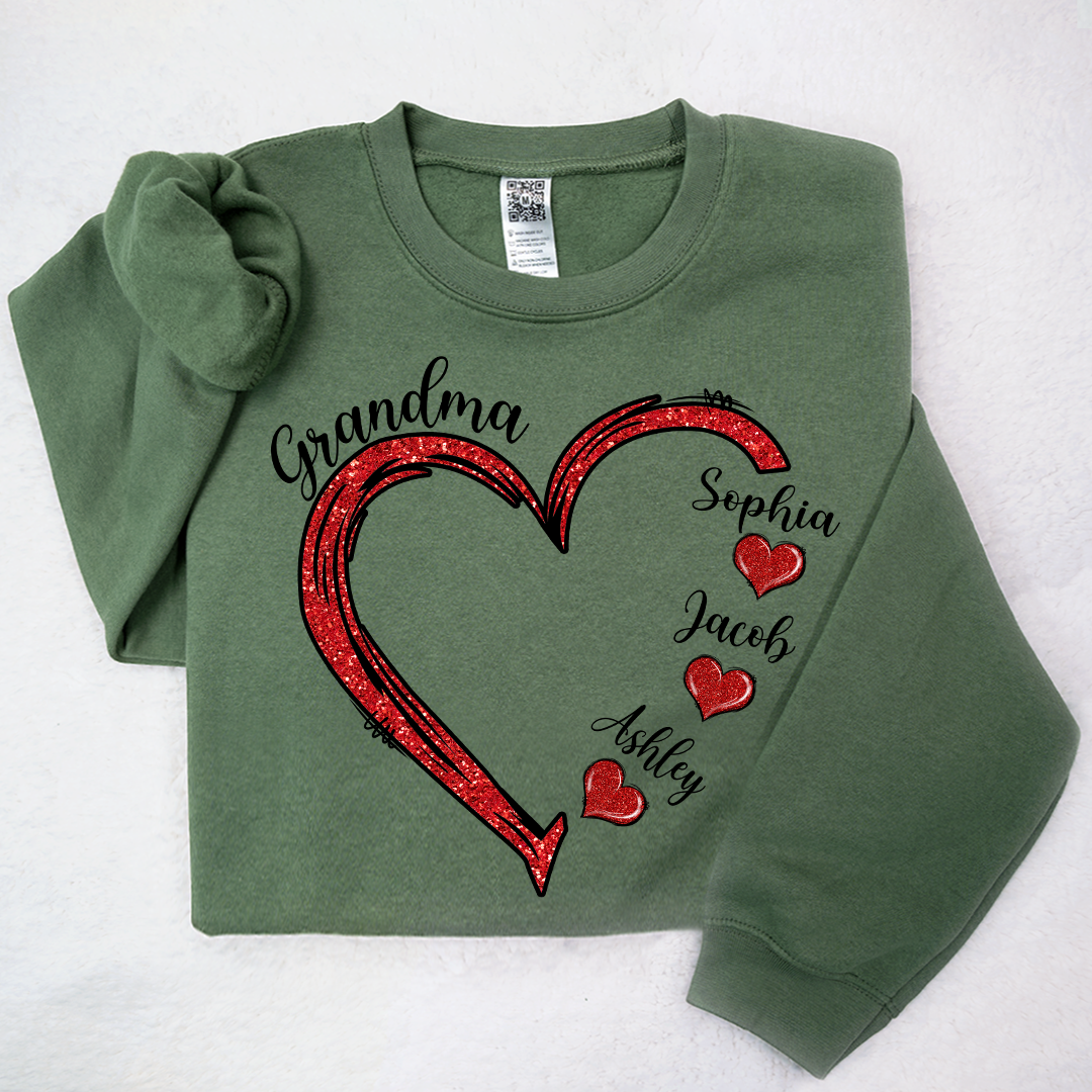 Lofaris Heart Glitter Merry Christmas Custom Sweatshirt