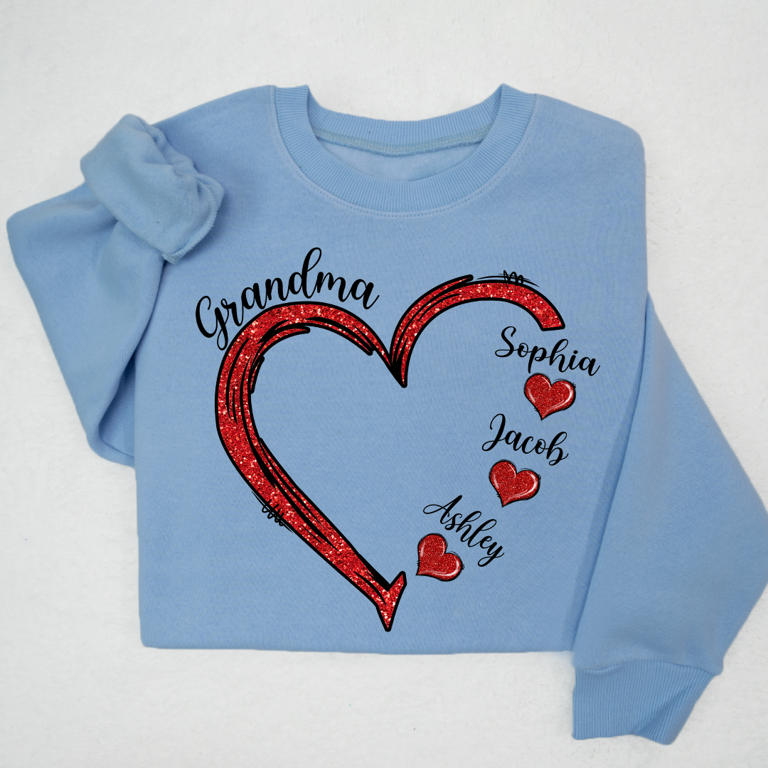 Lofaris Heart Glitter Merry Christmas Custom Sweatshirt