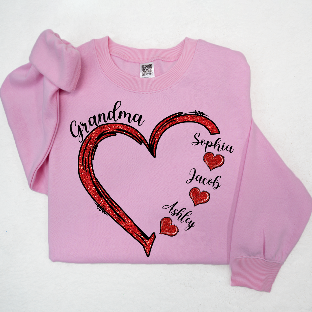 Lofaris Heart Glitter Merry Christmas Custom Sweatshirt