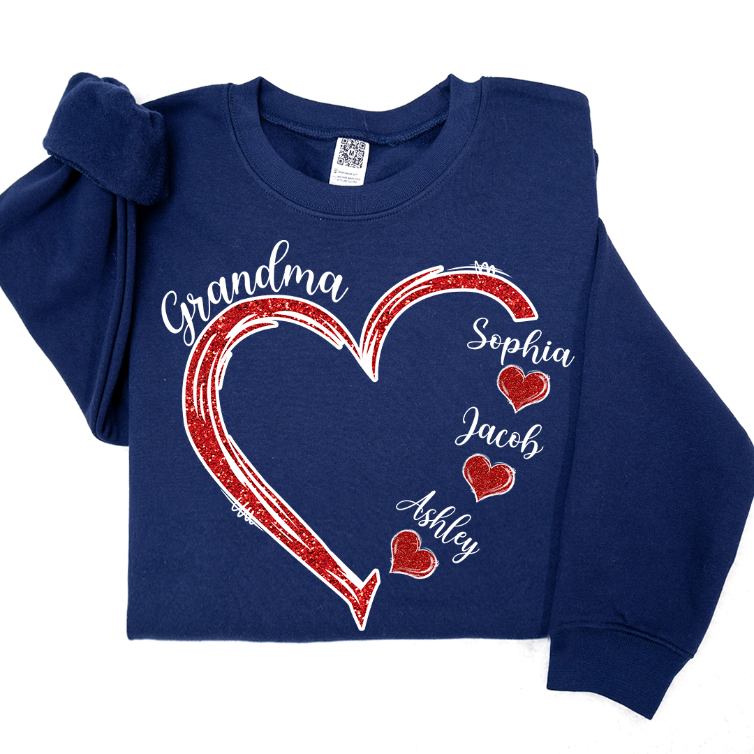 Lofaris Heart Glitter Merry Christmas Custom Sweatshirt