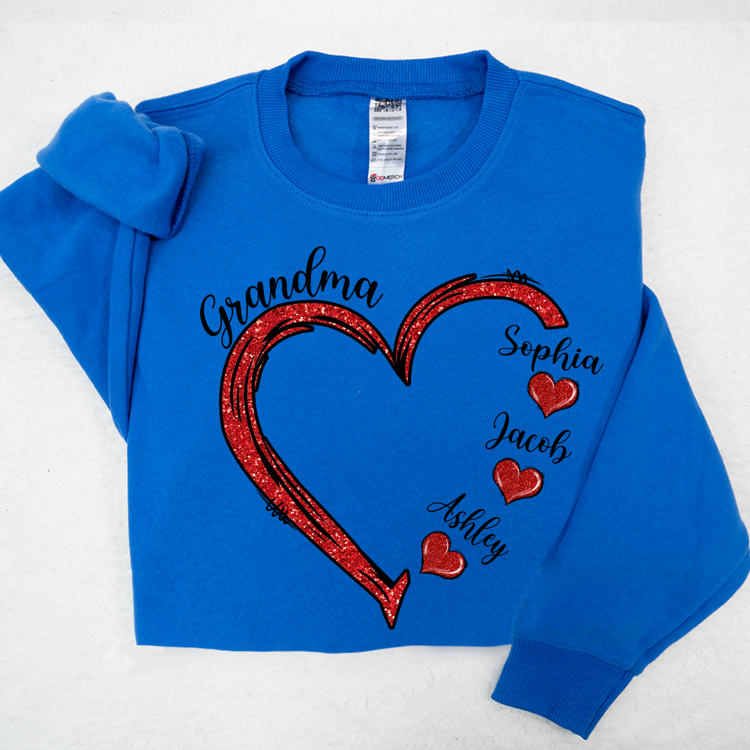 Lofaris Heart Glitter Merry Christmas Custom Sweatshirt