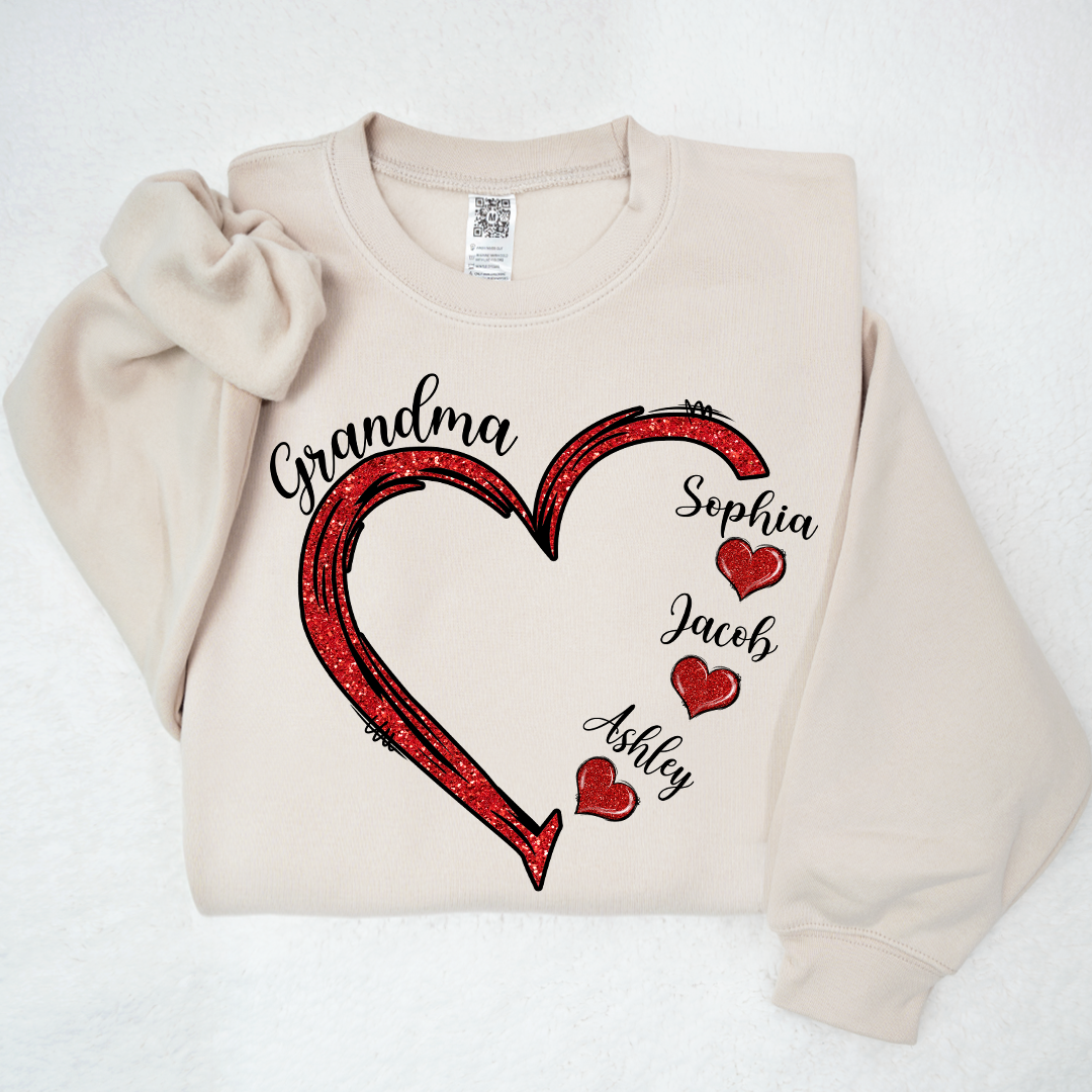 Lofaris Heart Glitter Merry Christmas Custom Sweatshirt