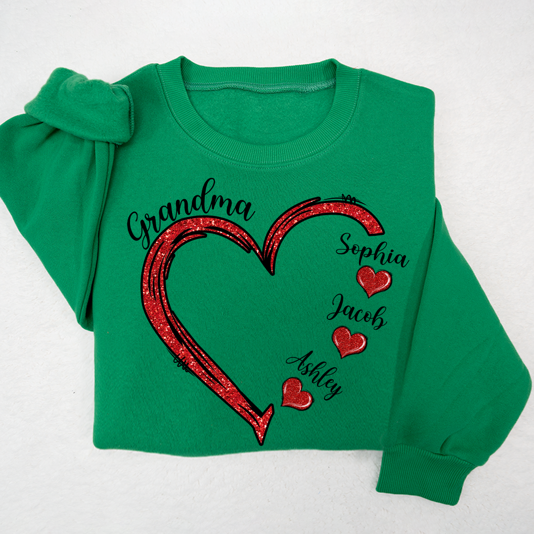Lofaris Heart Glitter Merry Christmas Custom Sweatshirt