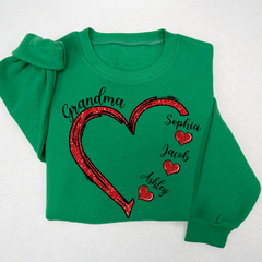 Lofaris Heart Glitter Merry Christmas Custom Sweatshirt