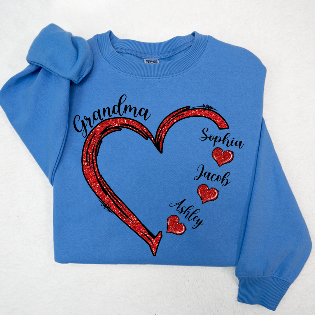 Lofaris Heart Glitter Merry Christmas Custom Sweatshirt