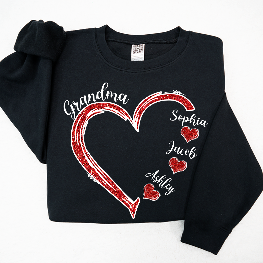 Lofaris Heart Glitter Merry Christmas Custom Sweatshirt