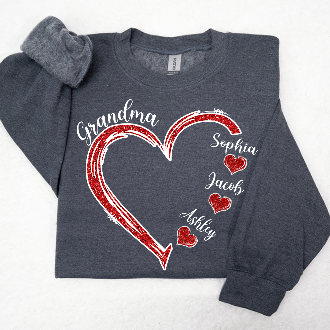 Lofaris Heart Glitter Merry Christmas Custom Sweatshirt