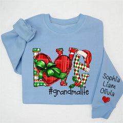 Lofaris Heart Love Grandmalife Custom Christmas Sweatshirt