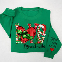 Lofaris Heart Love Grandmalife Custom Christmas Sweatshirt