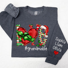 Lofaris Heart Love Grandmalife Custom Christmas Sweatshirt