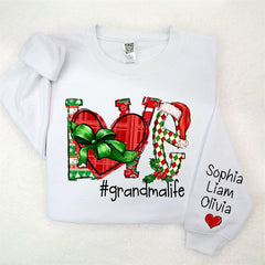 Lofaris Heart Love Grandmalife Custom Christmas Sweatshirt