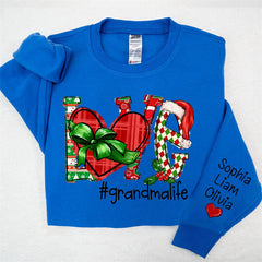 Lofaris Heart Love Grandmalife Custom Christmas Sweatshirt