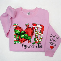 Lofaris Heart Love Grandmalife Custom Christmas Sweatshirt