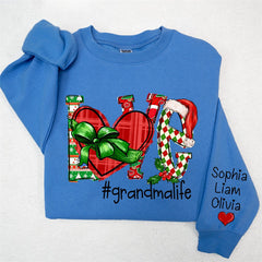 Lofaris Heart Love Grandmalife Custom Christmas Sweatshirt