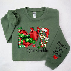 Lofaris Heart Love Grandmalife Custom Christmas Sweatshirt