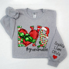 Lofaris Heart Love Grandmalife Custom Christmas Sweatshirt