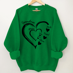 Lofaris Heart Mom Grandma And Kids Custom Name Sweatshirt