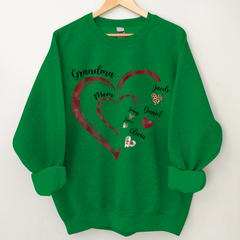 Lofaris Heart Pattern Mom Grandma And Kids Custom Sweatshirt