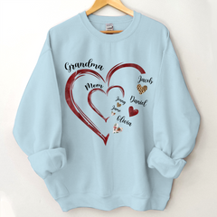 Lofaris Heart Pattern Mom Grandma And Kids Custom Sweatshirt