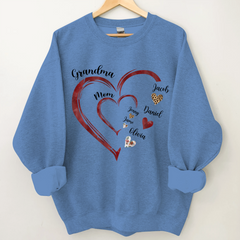 Lofaris Heart Pattern Mom Grandma And Kids Custom Sweatshirt