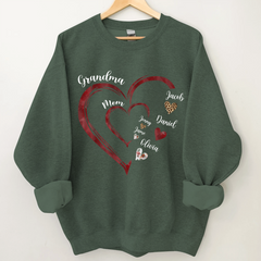 Lofaris Heart Pattern Mom Grandma And Kids Custom Sweatshirt