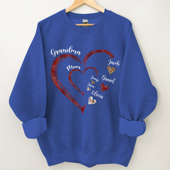 Lofaris Heart Pattern Mom Grandma And Kids Custom Sweatshirt